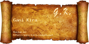 Gani Kira névjegykártya